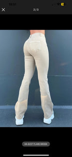 BEIGE FLARED JEANS
